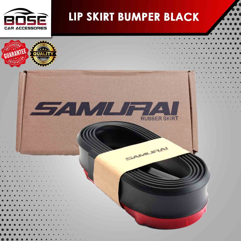 Samurai Pure Black Car Front Bumper Lip Protector Rubber Splitter ...