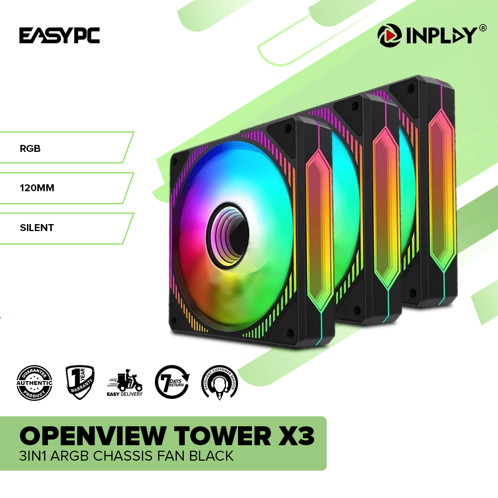 EasyPC | Inplay Openview Tower X3 3in1 ARGB Chassis Fan Black and White ...