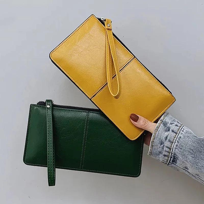 Minimalist Large Capacity Wallet Simple PU Leather Card Holder Casual Long  Clutch Purse Wristlet