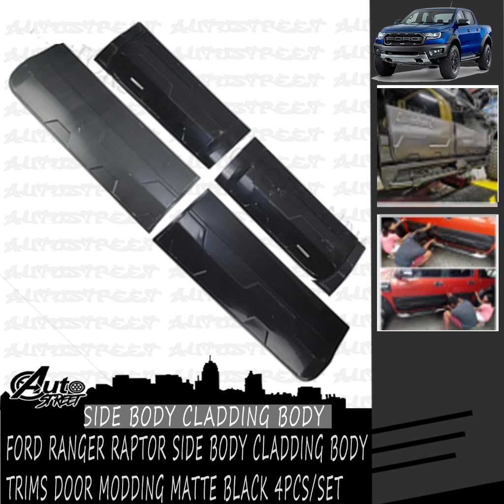 Ford Ranger Raptor Side Door Body Cladding (Black) | Shopee Philippines
