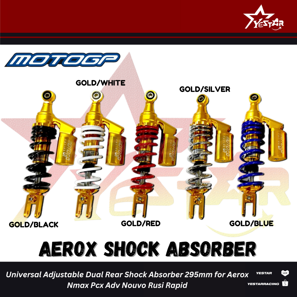 YestarRacing Universal 295mm Adjustable Dual Rear Shock Absorber for ...