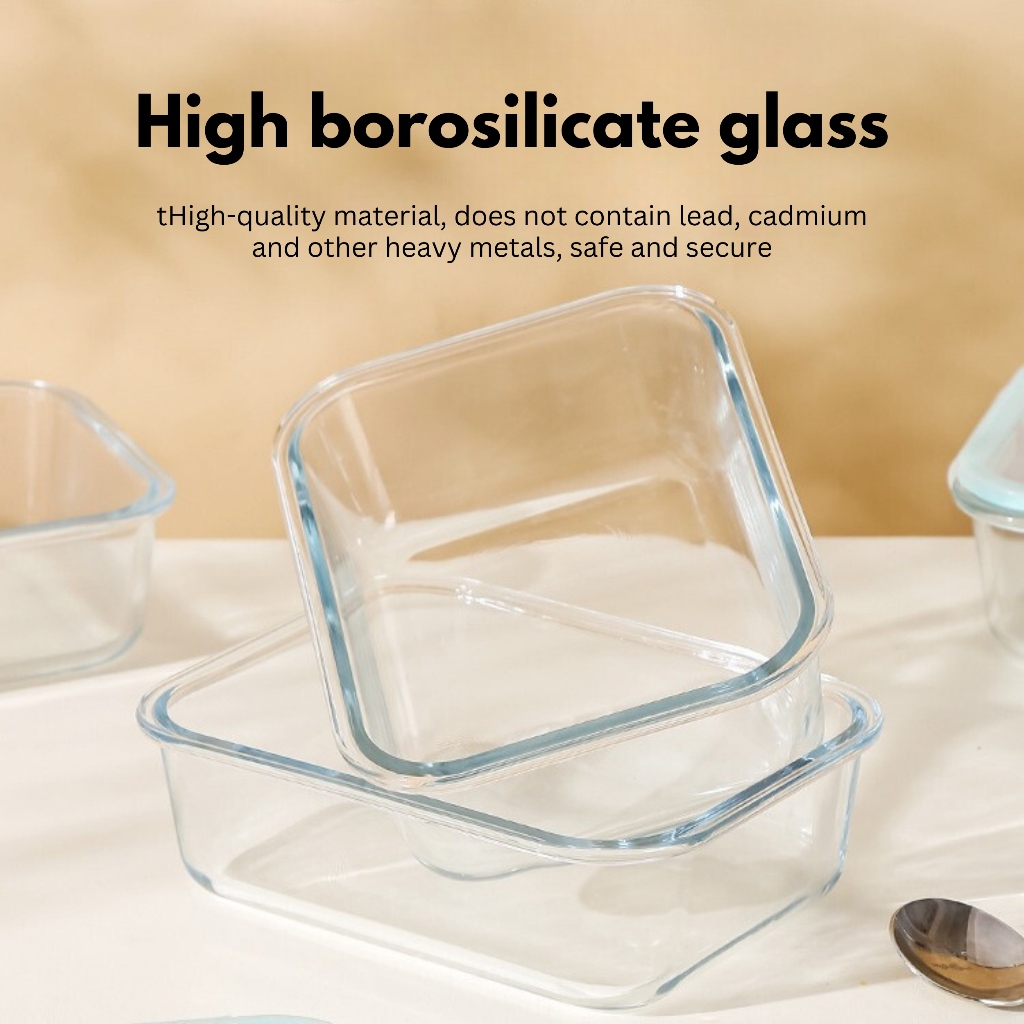 TOP HOME PH 2pcs & 3pcs Glass lunch box microwave heating bowl