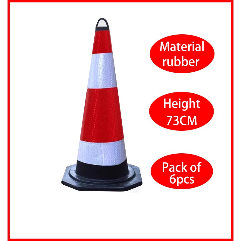 Traffic Cone with Rubber Base 73cm (6 pcs) | Shopee Philippines