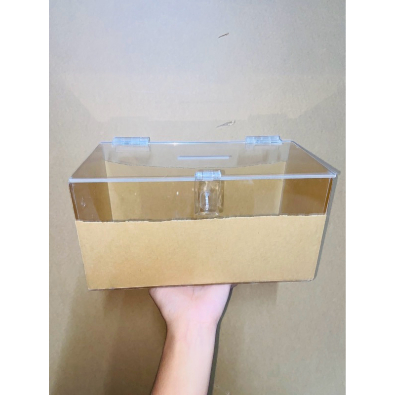 TRANSPARENT COINBANK SUGGESTION BOX DISPLAY BOX TIPBOX COLLECTIBLE BOX ...