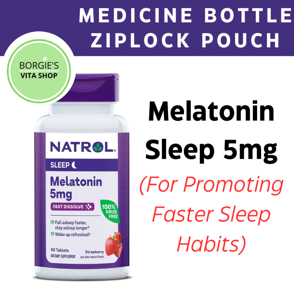Melatonin 5mg Sleep Supplement Tablets in Medicine Bottle or Ziplock ...