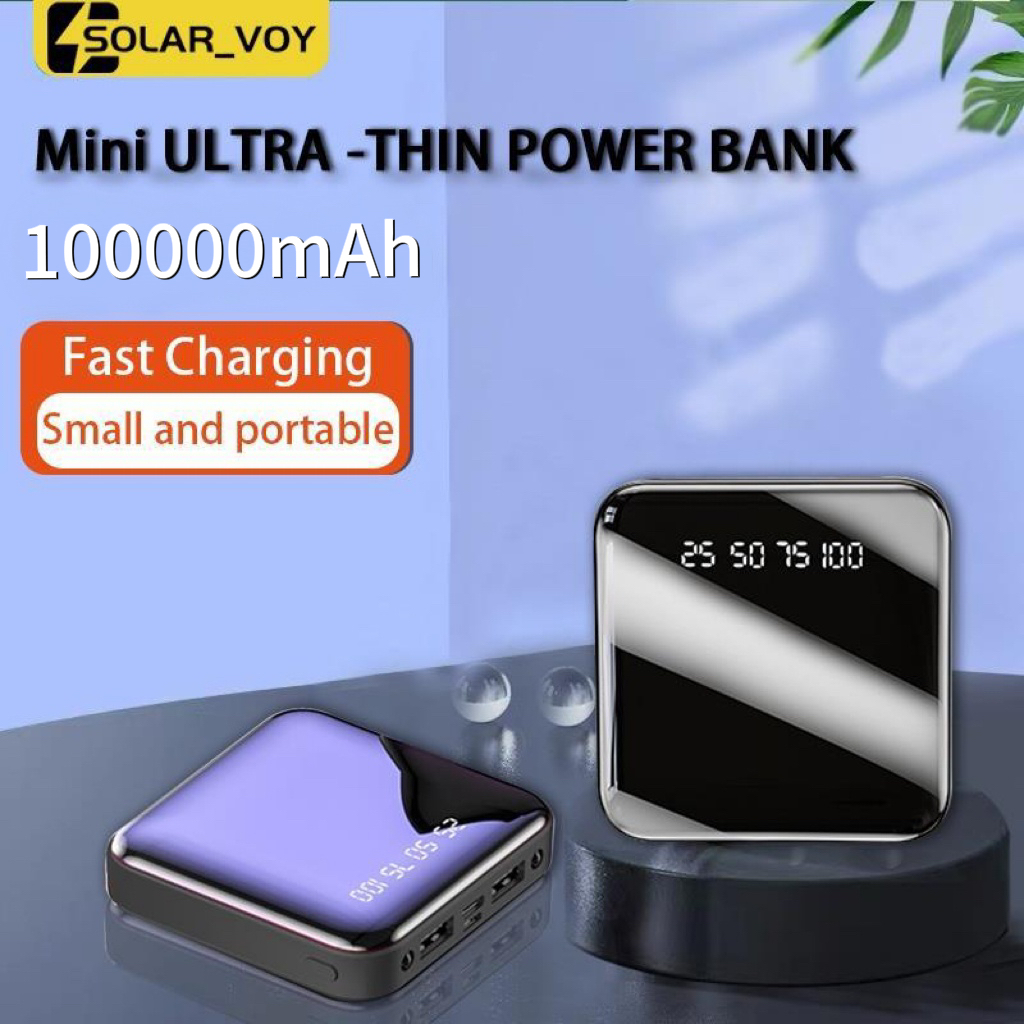 【Mini Small Mirror Screen Power Bank】Original 100000mAh Small And ...