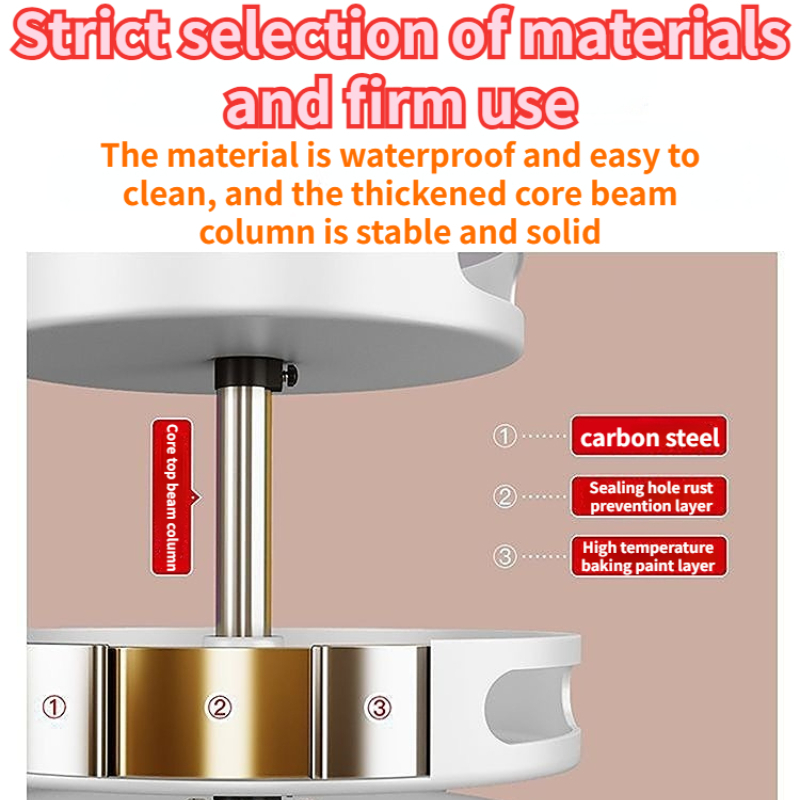 Kitchen Spice Rack Adjustable Height Multi-function 360°Rotating Metal ...