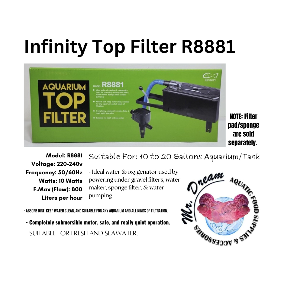 Aquarium Top Filter R8881 Suitable For: 10 to 20 Gallons Aquarium/Tank ...