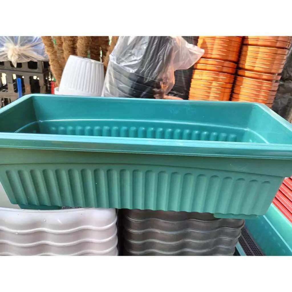 3 PCS Long Rectangular Plastic Pot #CM8664 (17 Inches x 5.5 Inches x 8 ...
