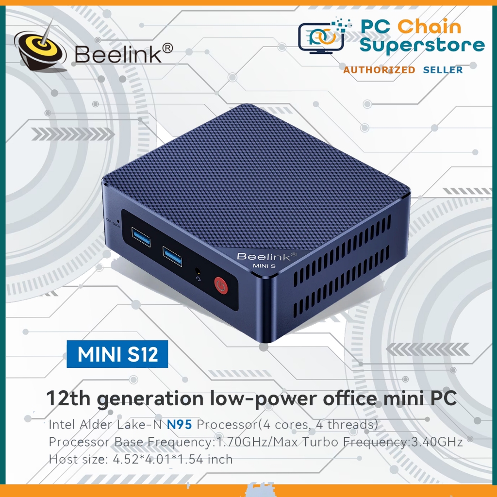 Beelink Mini S12 Mini PC - Intel N95 Quad-Core / 8GB RAM / 256GB SSD ...