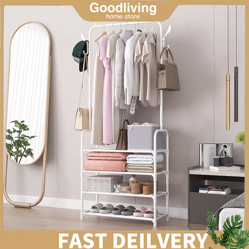 COD All-in-one Coat Rack Clothes Hanger Combination Multi-functional ...