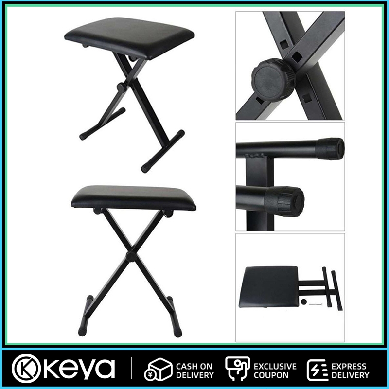 Foldable X-Instrument Bench Keyboard Bench Adjustable Height 16.3-1.6 ...