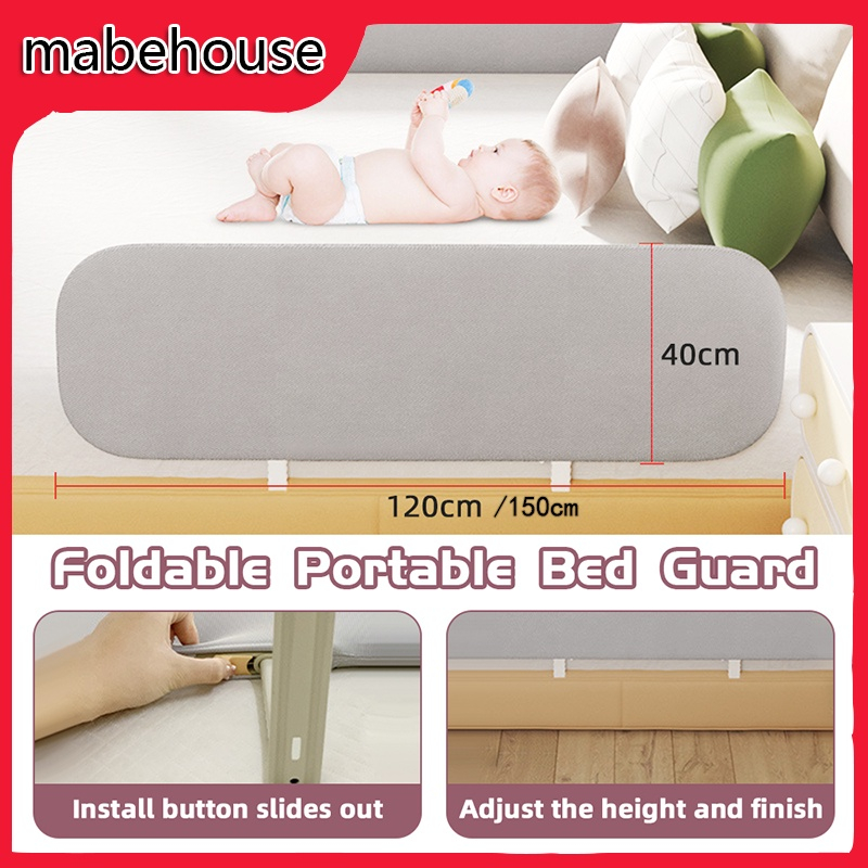 Foldable Baby Safety Bed Guard Rail Adjustable Height Fence For Kids