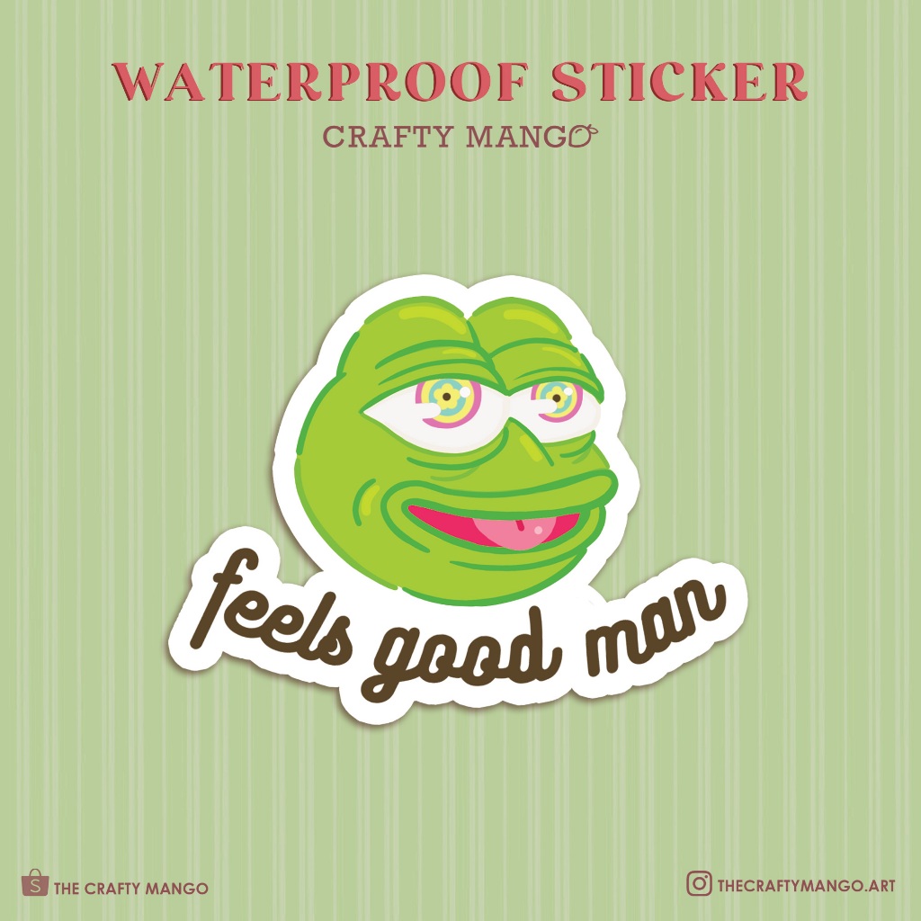 Feels Good Man | Pepe frog meme sticker laptop vinyl | DCFG | The ...