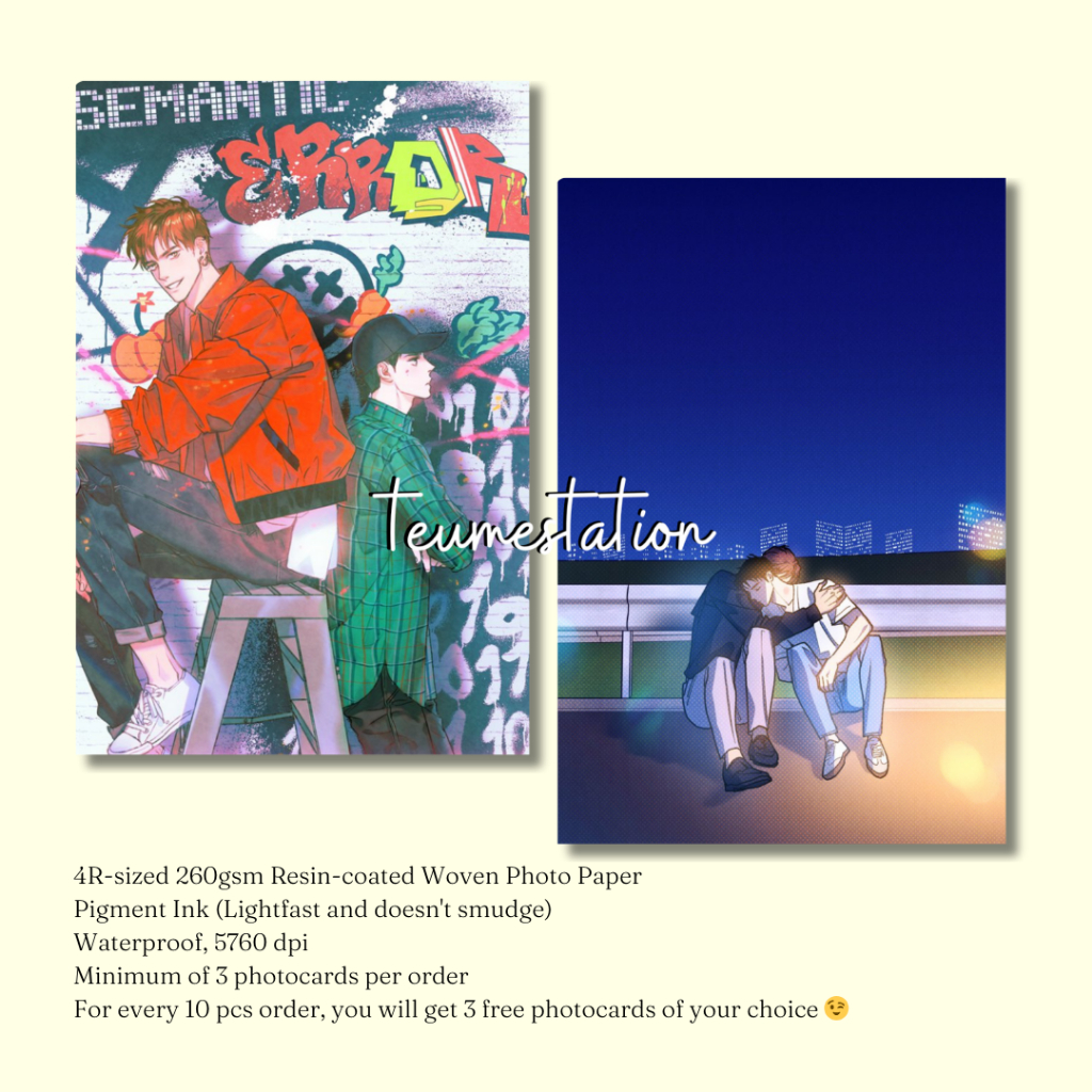 Semantic Error BL Manhwa 4R Photocards (3 pcs. minimum per order) B01 |  Shopee Philippines