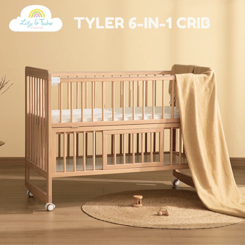 Union 2-in-1 Convertible Crib, Natural Lily and Tucker Tyler 6in1