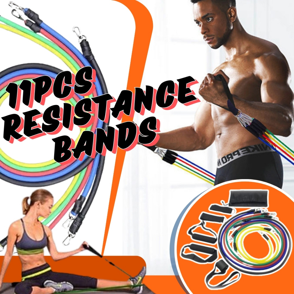 Fitness Rope 11Pcs A Set Fitness Resistance Band 100 Pounds Fitness ...