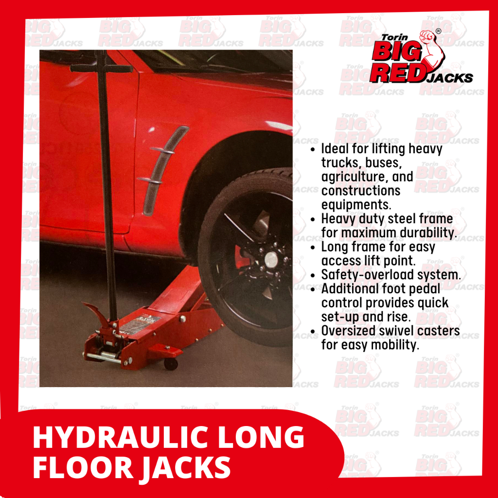 Big Red Hydraulic Long Floor Jack (10 tons) | Shopee Philippines