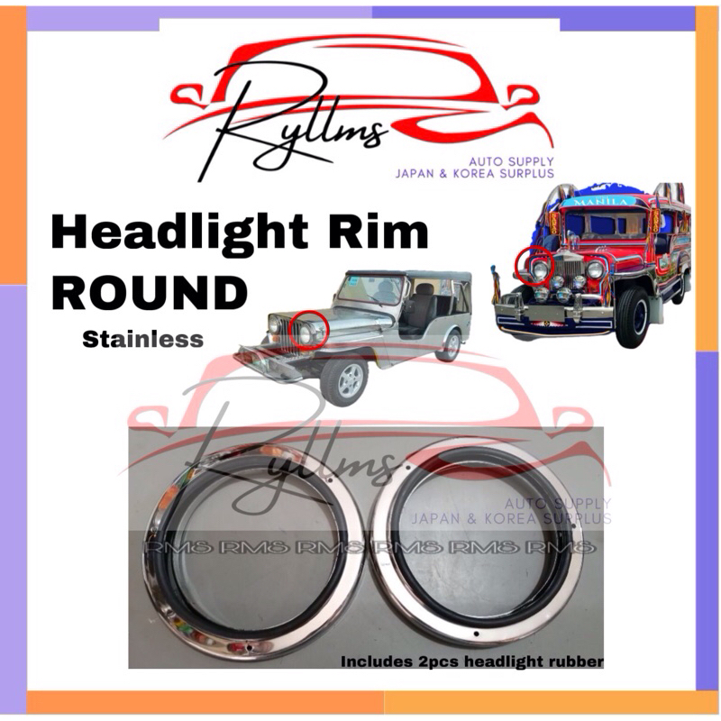 Headlight Rim Stainless 7 inches sold per set | Shopee Philippines