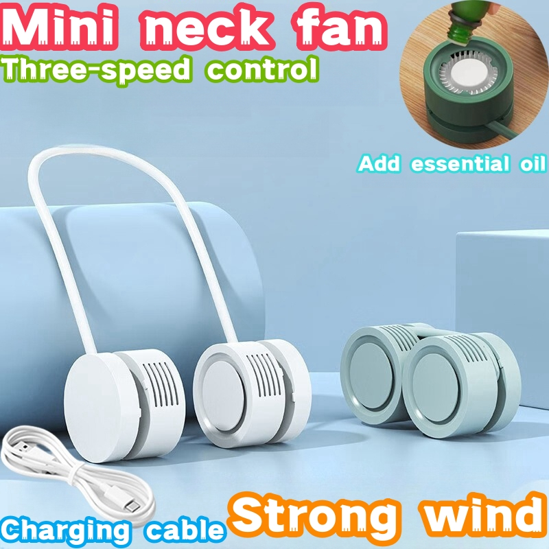 portable neck fan air cooler rechargeabl bladeless fan mini head fan ...