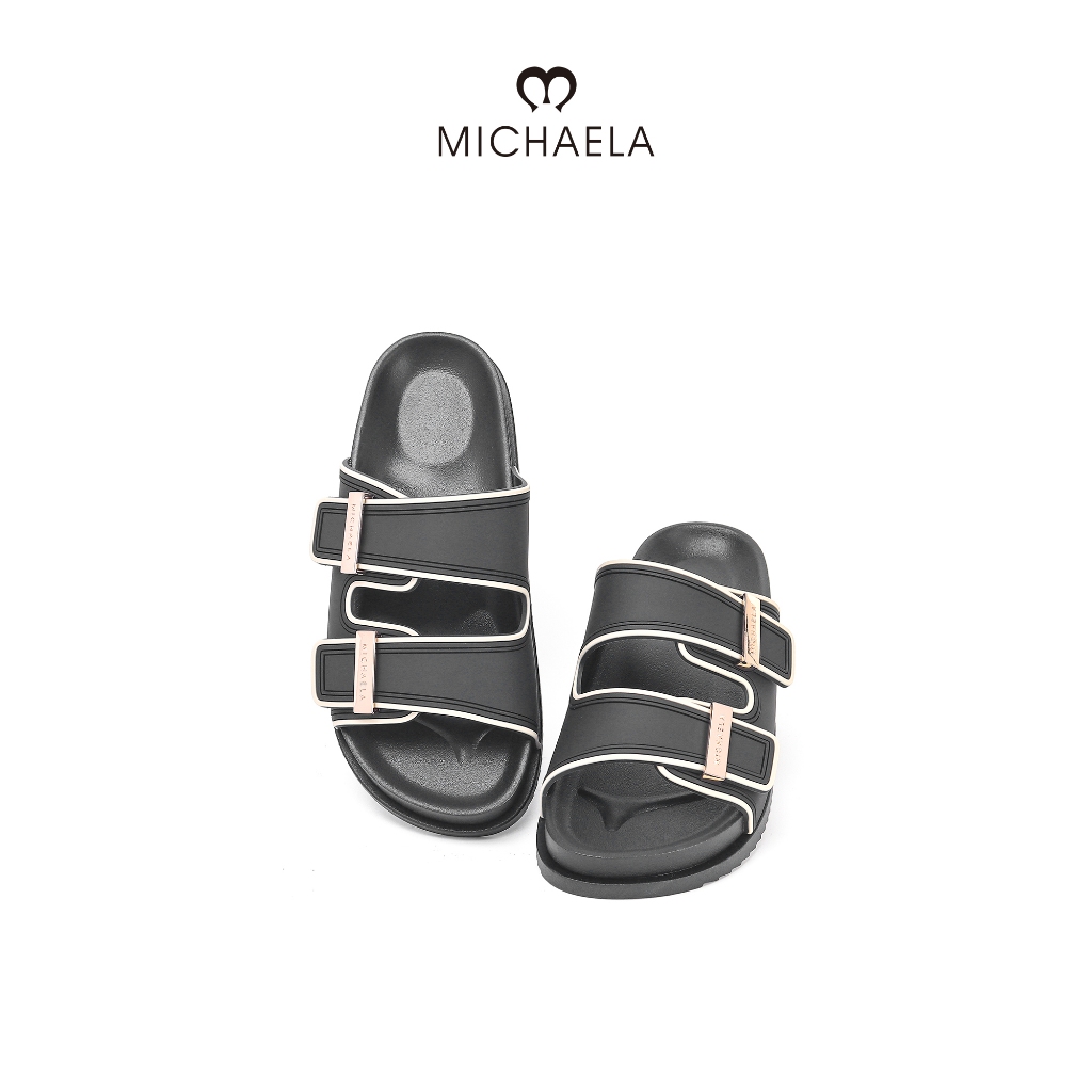MICHAELA Chic Flat Sandals Soft Comfy Waterproof Slip On Chunky Slide for Rain Day Beach MSH62332 2W Shopee Philippines