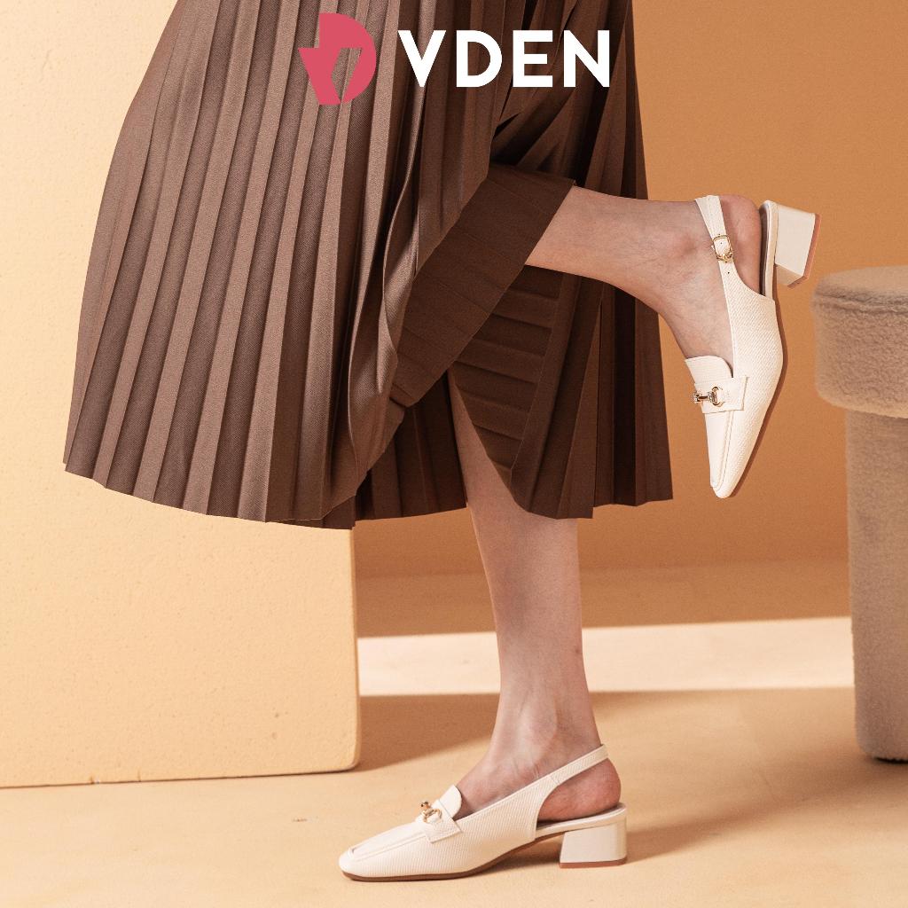VDEN Leather Buckle Strap Mid Heel Pumps For Women 1.4INCH/3.7CM 78-349 ...