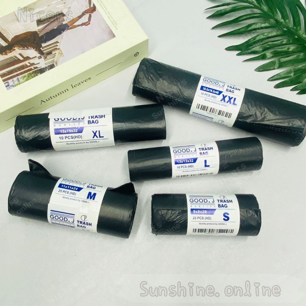 Thickened Black Plastic Bags Garbage Bag Trash Bag (S/M/L/XL/XXL) Per ...