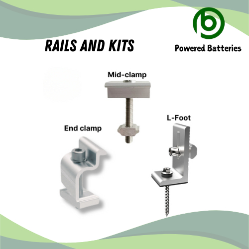 Rails and Kits Aluminum PV Solar Panel Mid L-Foot, Mid Clamp, Grounding ...