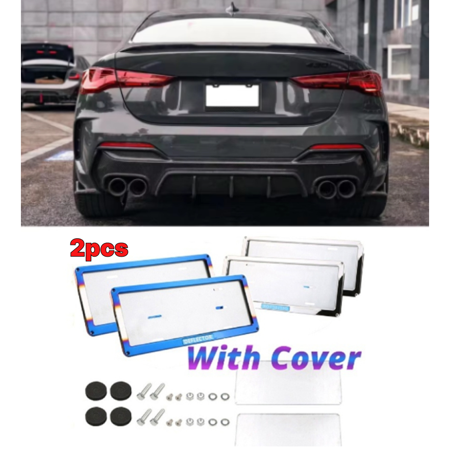 2Pcs Car Plate Number Holder Plating Stainless Steel Frames Frame