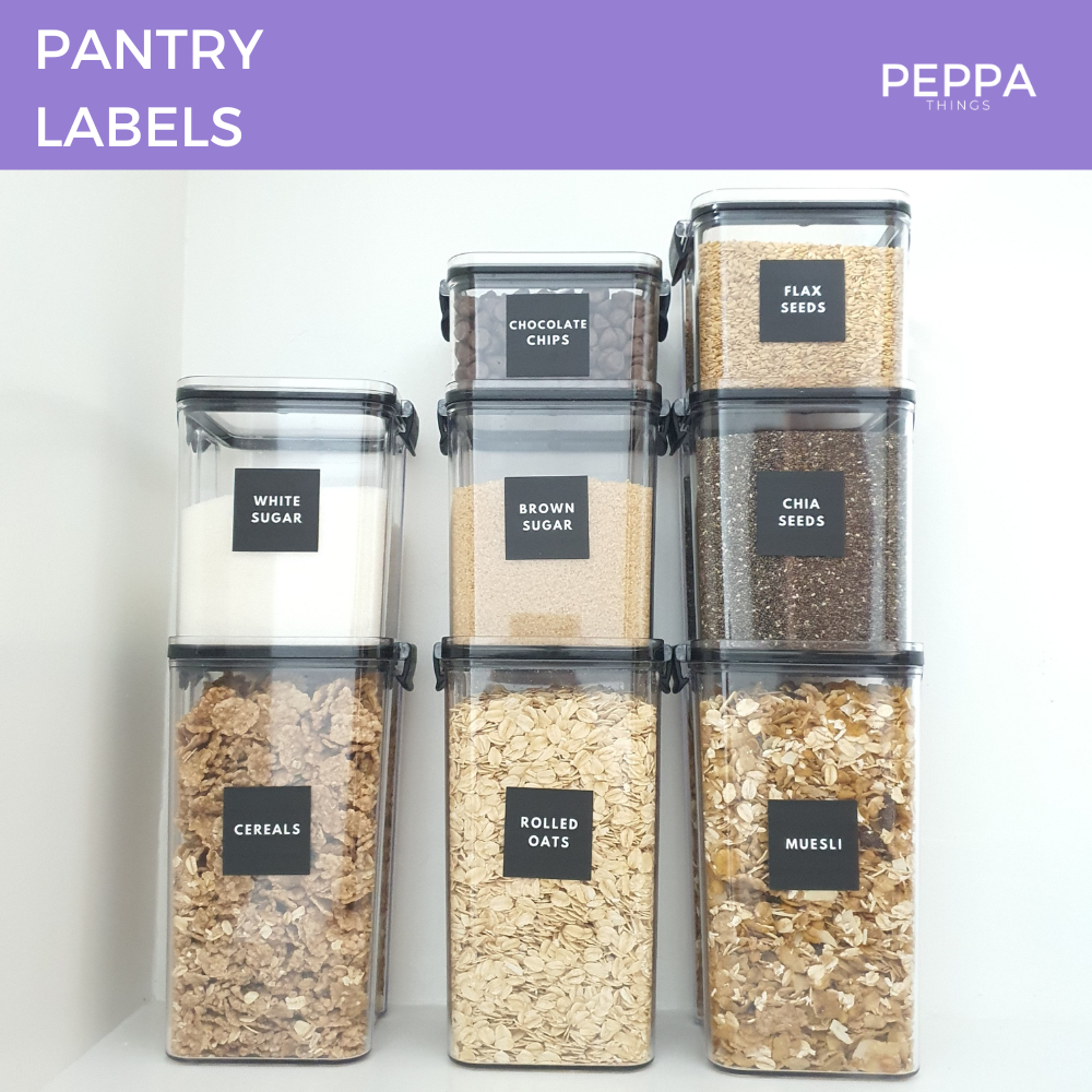 Customized PANTRY LABEL Minimalist Waterproof Vinyl Stickers | Shopee ...