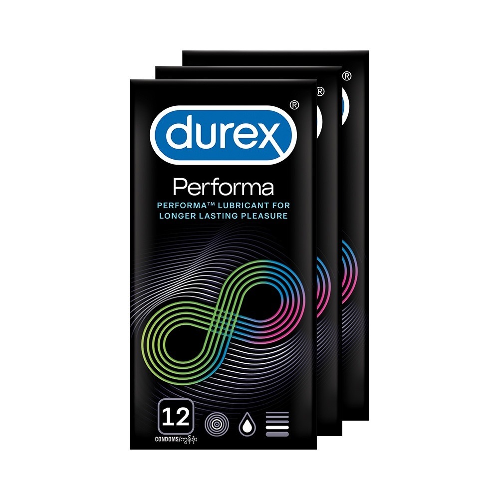 Durex Performa Extended Pleasure Lubricated Condoms 12s (Set of 3 - 36 ...