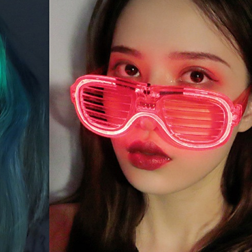 COD Party Led Glow Cold Light Eyes Glasses Light Up Shades Flash Rave ...