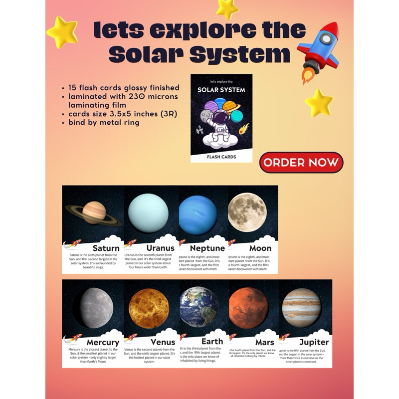 Solar system flash cards glossy finished,laminating film 250 microns ...