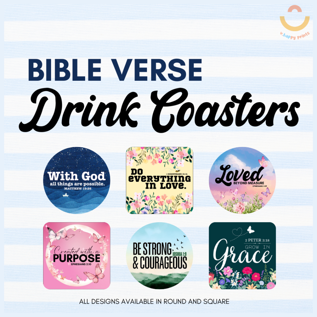 Bible Verse Round/Square Rubber Drink Coaster | Shopee Philippines