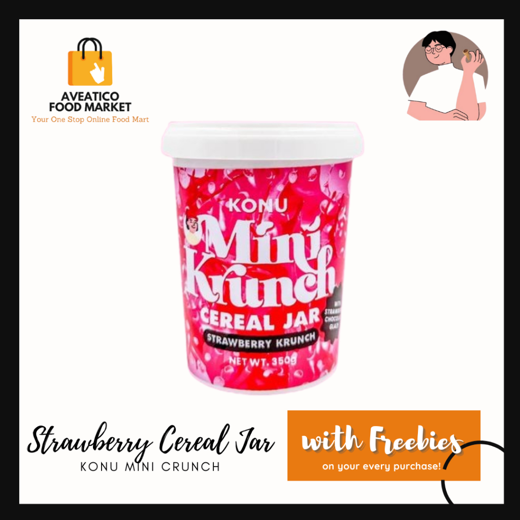 (COD) KONU Mini Krunch Strawberry Cereal Jar 360g | Shopee Philippines