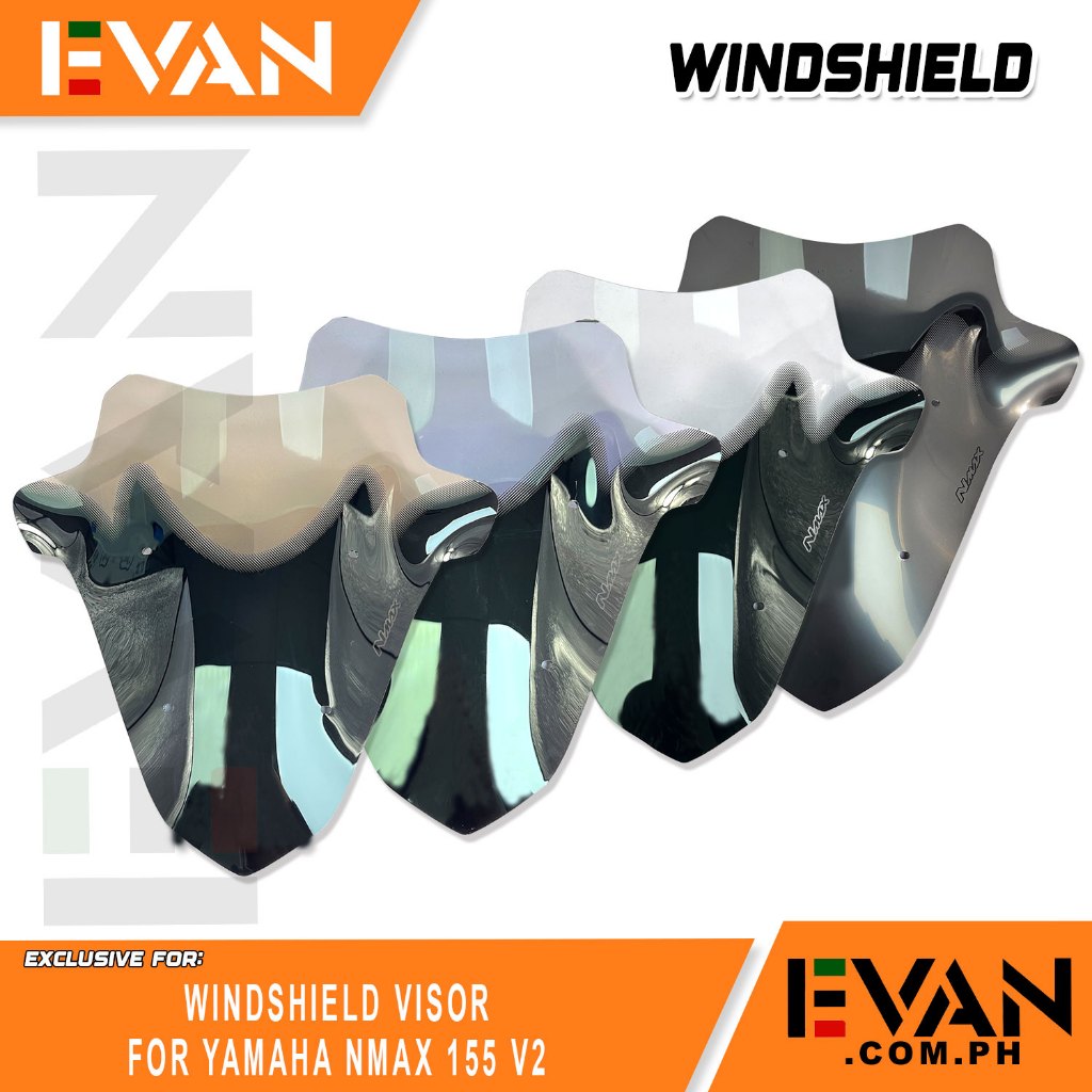 EVAN.COM WINDSHIELD VISOR WITH BOLTS AND NUTS FOR YAMAHA NMAX 155 V2 ...