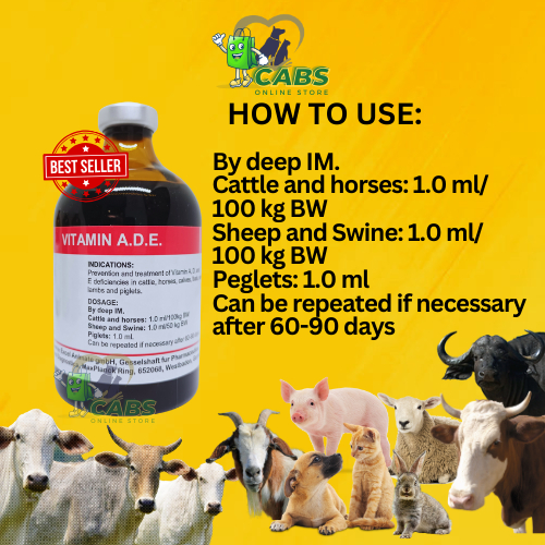 VITAMIN ADE | INJECTION | FOR ANIMALS | 100ml plus 1ml syringe | Shopee ...