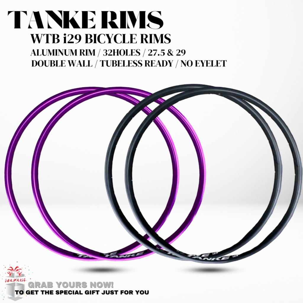 TANKE RIM WTB Bicycle Rim（2 pieces） Double Wall NO Eyelet Mountain Bike ...