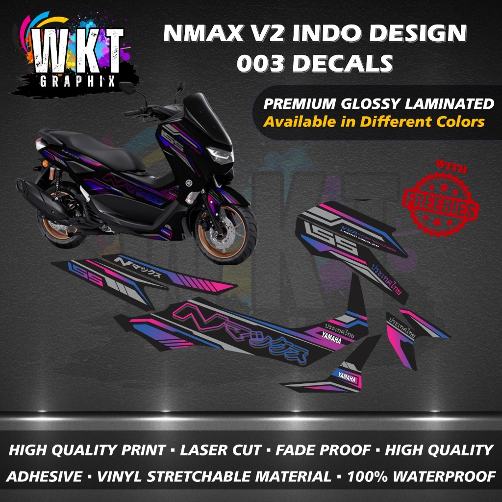 YAMAHA NMAX V2 INDO DESIGN 003 DECALS STICKER (WATERPROOF, LAMINATED ...