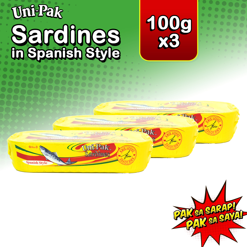 Uni-Pak Sardines in Spanish Style 100g set of 3 | Shopee Philippines
