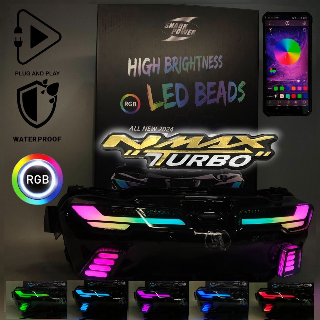 SHARK POWER RGB TAIL LIGHTS FOR NMAX V3 TURBO WITH APP CONTROL | Shopee ...