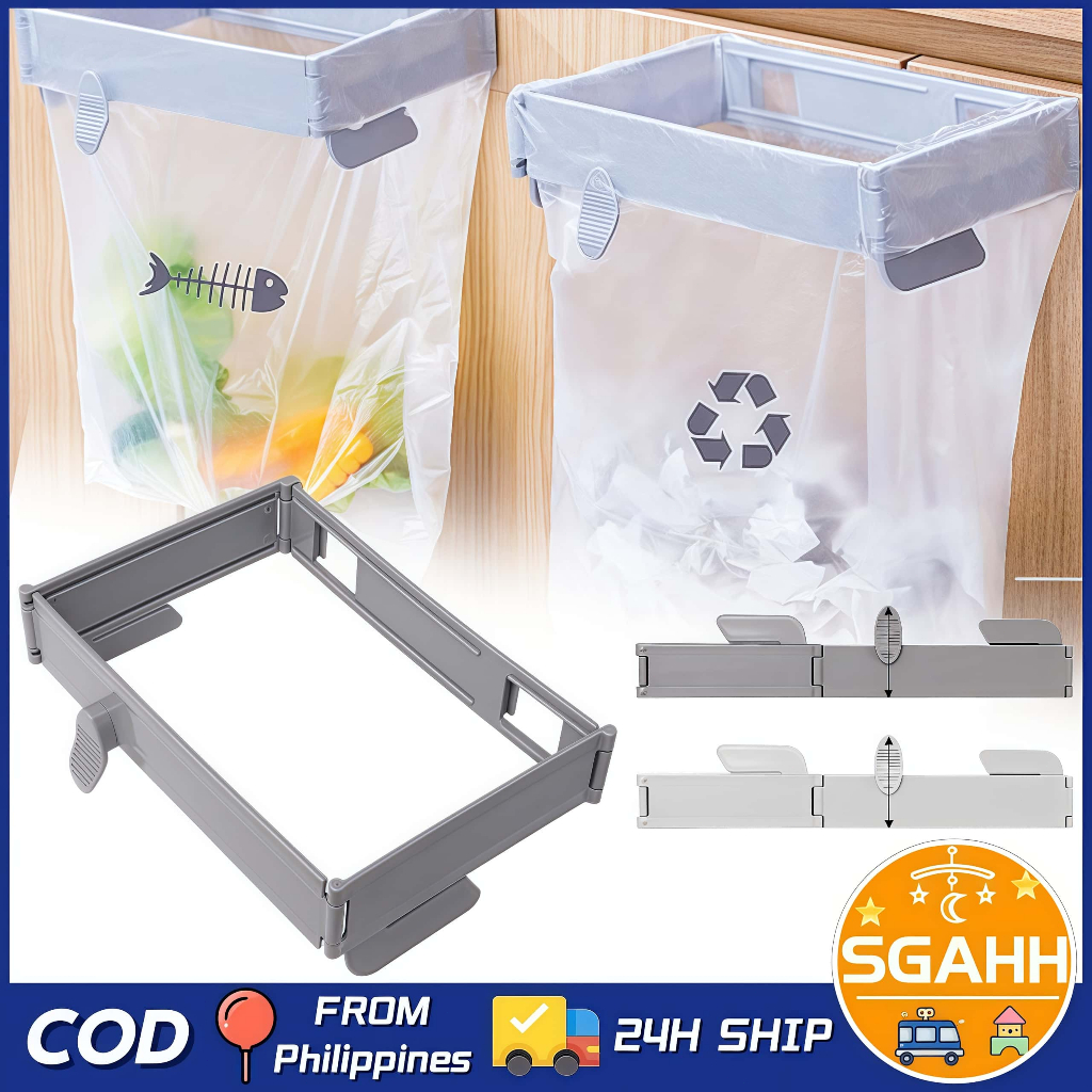 2PCS Wall-mounted Simple Foldable Household Garbage Bag Rack Cabinet ...