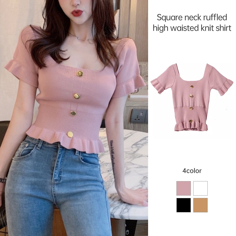 Korean Summer Short Inner Wear Top Camisole for Women Tank Top Ruffle ...