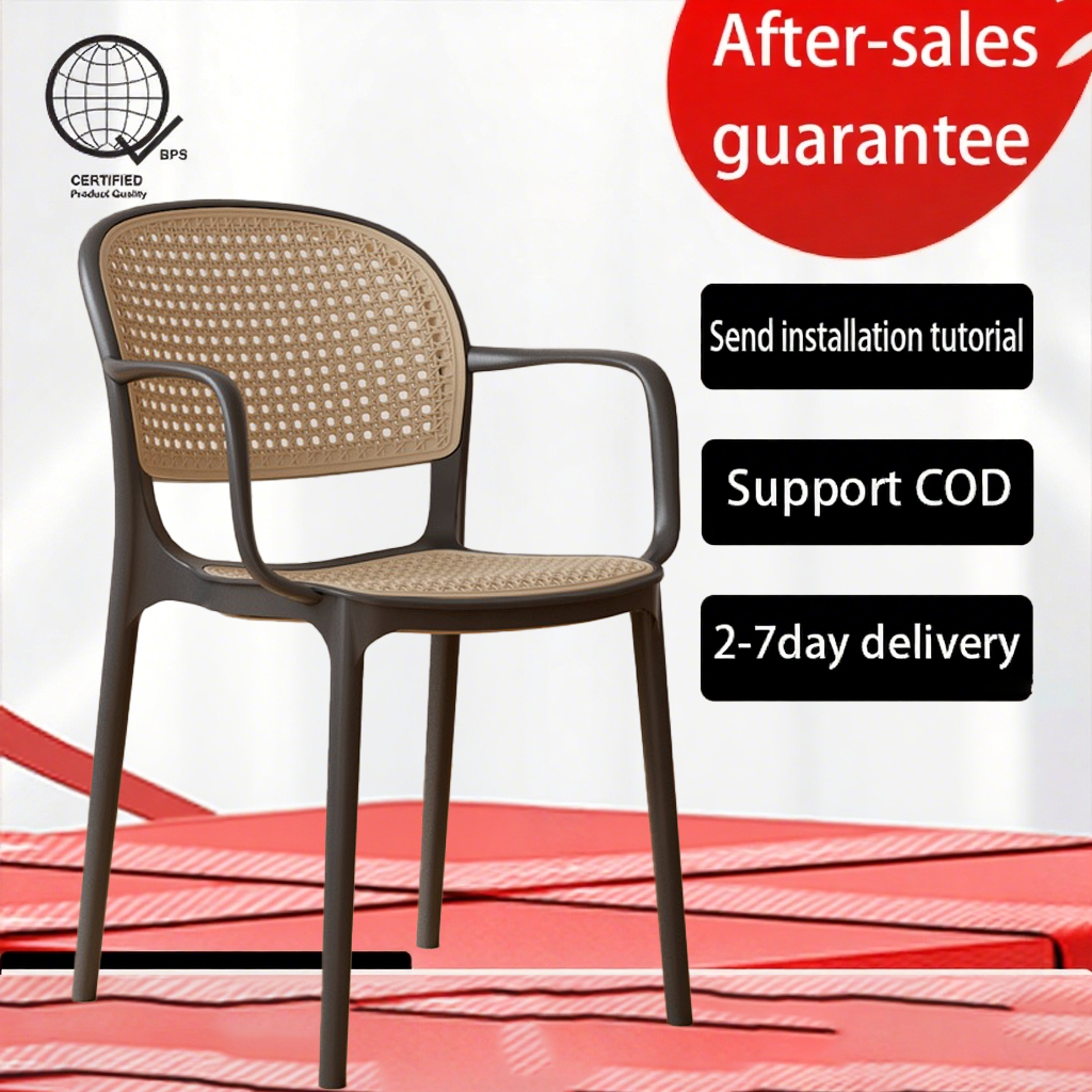Plastic rattan chairs are strong and durable, superimposed, moisture ...