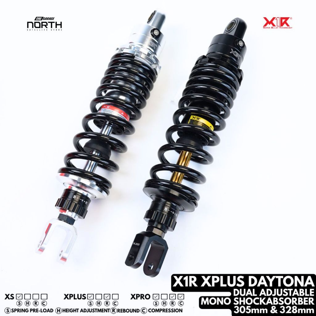 X1R XPLUS DAYTONA DUAL ADJUSTABLE MONOSHOCK ABSORBER SPRING PRE-LOAD ...