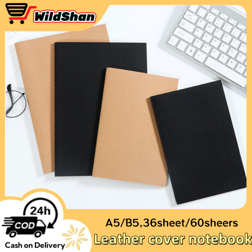 A5/B5 Thickened kraft paper coil notebook frosted black card horizontal ...