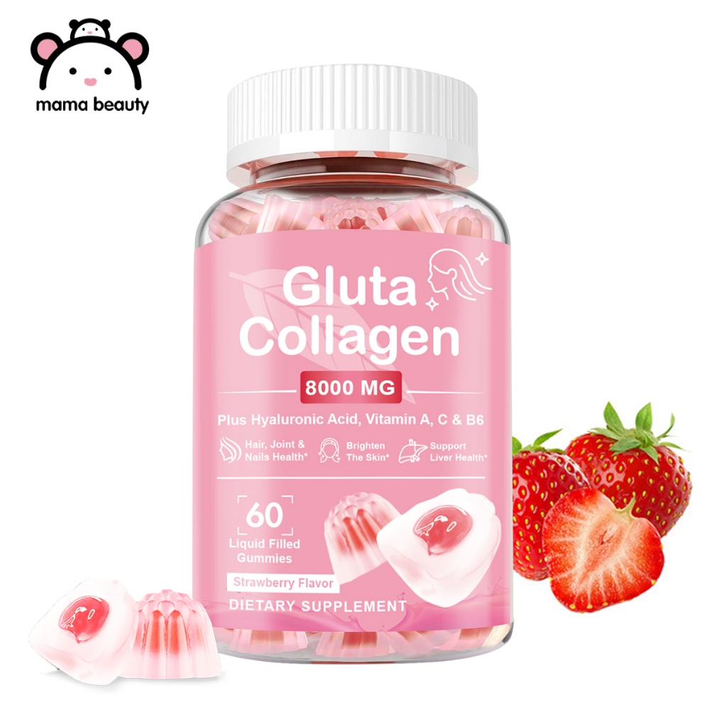 Mama Beauty 8000 MG Gluta Collagen Glow Gummies Glutathione Skin Whitening  Supplement Anti Aging | Shopee Philippines