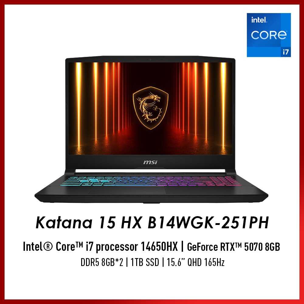 MSI Katana 15 HX B14WGK-251PH Gaming laptop (i7-14650HX / RTX 5070 ...