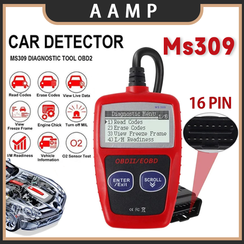 MS309 OBD2 Car Code Reader EOBD Scanner Data Tester Scan Diagnostic ...