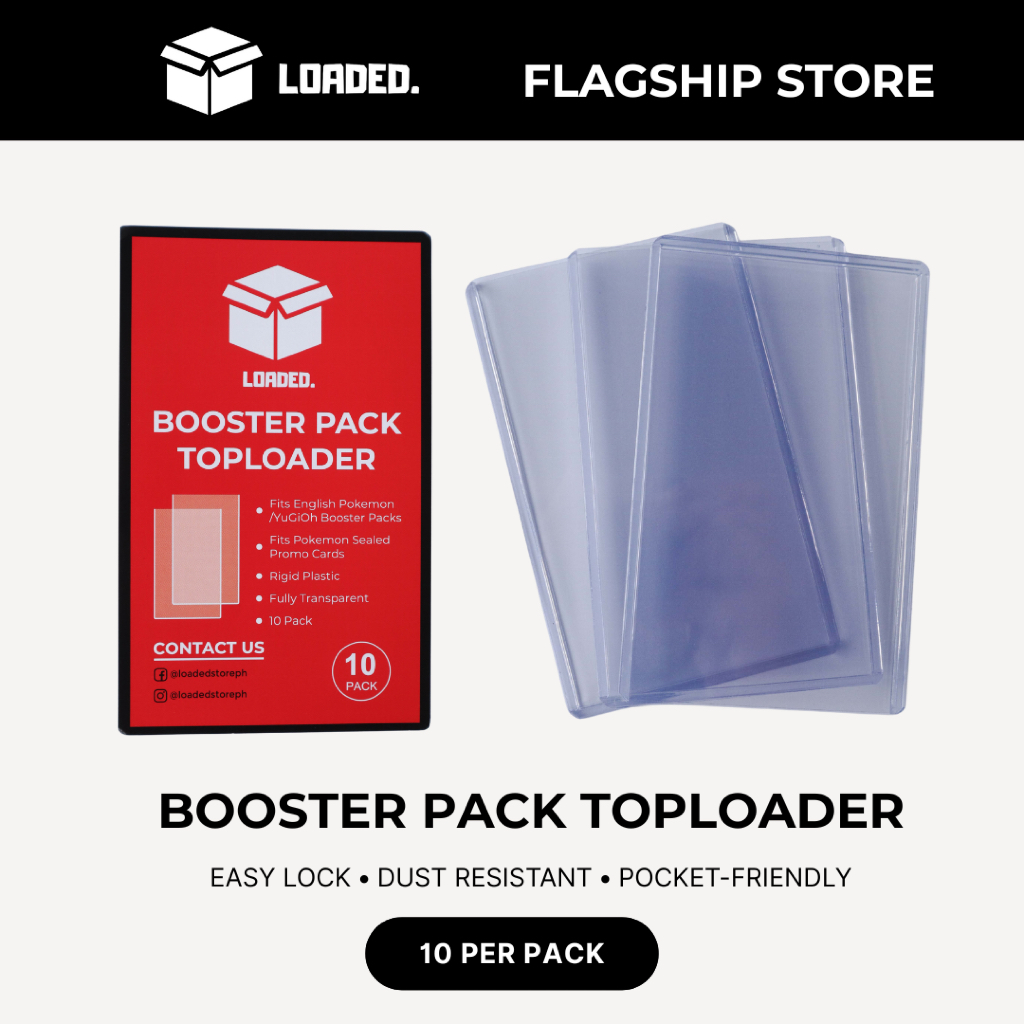 LOADED Booster Pack Toploaders – 10-Pack Rigid Holders for Pokémon, One ...
